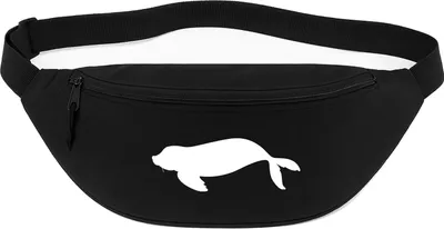Produktbild von Huuraa Bauchtasche Robbe Silhouette 2,5 Liter Black Polyester Crossbody Bag Geschenkidee