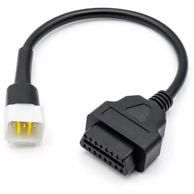 Produktbild von J48C OBD2 Diagnoseadapter 6-Pin auf 16-Pin für Motorrad Diagnose, passend für KSR Brixton Benelli Kawasaki Delphi ECU, Fehlerauslese Diagnosekabel ECU