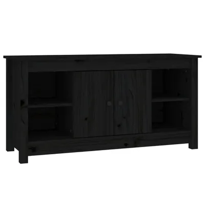 Obrázok produktu pre vidaXL TV skrinka čierna 103x36,5x52 cm Masívne borovicové drevo