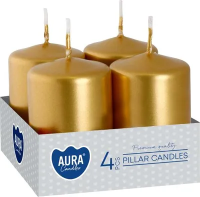 Zdjęcie produktu dla Świeca wotywna BISPOL Aura 7H 6CM SW40/60 ZŁOTY METALIK 4szt.