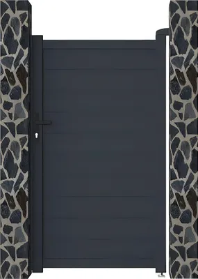 Produktbild von Weichensteller NAZARIO, massiv, aus anthrazitfarbenem Aluminium - 100 × 173 cm (B × H)