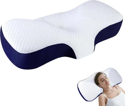 Produktbild von Schmerzlinderndes Nackenkissen zur Nacken- und Schulterunterstützung,orthopädisches, konturiertes Nackenstützkissen für Seiten-, Rücken- und Bauchschläfer