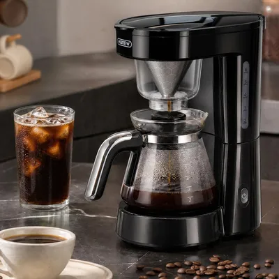 3-in-1 Kaffee- und Teemaschine, 750 ml Glaskanne, Edelstahlfilter