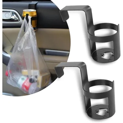 Produktbild von 2 Stück Autotür Getränkehalter Universeller Becherhalter Auto Flaschenhalter Drahtloser Wasserbecher Halter Schwarz