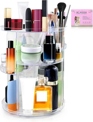 Imagen del producto de Organizador de maquillaje, giratorio 360 grados, con 5 niveles, multifuncional, para el dormitorio