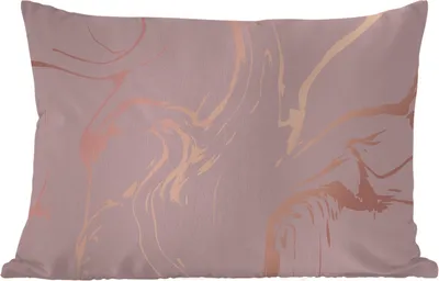 Produktbild von MuchoWow® Outdoor Kissen - Marmor - Roségold - Linie - 60x40 cm - Wetterfest - Lounge Kissen - Zierkissen - Kissen für Innenräume