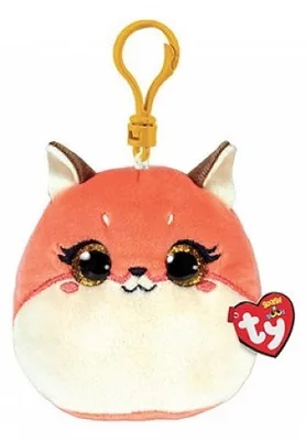 Productafbeelding van Squishy Beanies Roxie, roze vos sleutelhanger, 8,5 cm