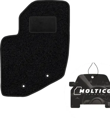 Produktbild von moto-MOLTICO Fahrer Fußmatte Auto Velours Fahrerseite Autoteppiche Schwarz Fahrermatte 1-teilig passend für Volvo S60 I V70 XC70 2000-2008