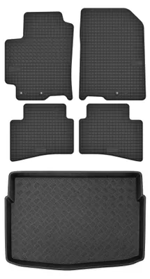 Produktbild von Gummimatten + Kofferraumwanne für Kia Stonic 2017- (Schrägheck) – Schwarz, passgenau – Wielganizator
