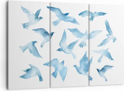 Produktbild von Bild auf Leinwand - Leinwandbild - Vögel digital Wolke Taube - 105x70cm - Wand Bild - Wanddeko - Leinwanddruck - Bilder - Kunstdruck - Wanddekoration - Leinwand bilder - Wandkunst - CE105x70-3125