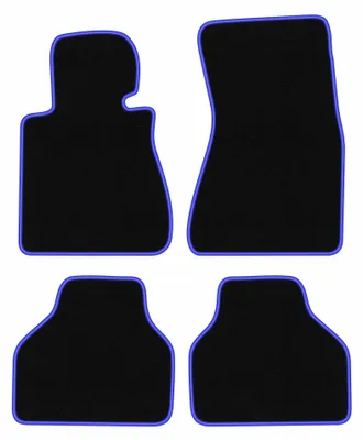 Produktbild von Velours-Fußmatten für BMW 7 E65 2001-2008 (Limousine) – 4-tlg, Schwarz/Blau, passgenau – Wielganizator CARLUX