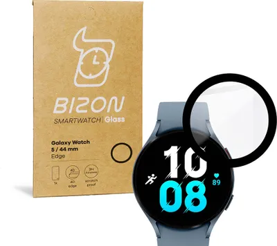 Produktbild von Bizon Glass Edge Hybridglas für Galaxy Watch 5 44 mm, Schwarz