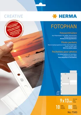 Produktbild von Fotophan-Sichthüllen 9x13cm hoch weiß VE=40x10 Hüllen
