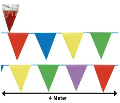 Produktbild von Wimpel-Girlande, 4 m, bunt, 10 Flaggen aus wetterfestem PE