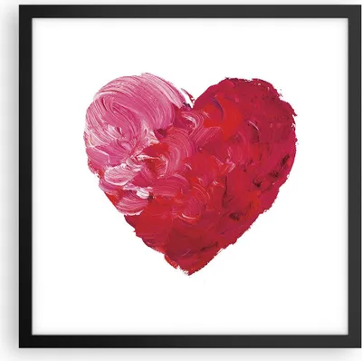 Produktbild von Gerahmtes Poster - Schwarzer Rahmen - Rot Herz Aquarell - 40x40 cm - Wand Bild - Wanddeko - Wandbilder - Kunstposter - Wandposter - Bilderrahmen - Bilder - Kunstdruck - Wandbild - P2BAC40x40-4158