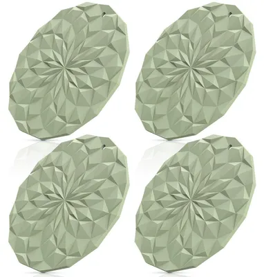 Immagine prodotto di Set di 4 sottobicchieri in silicone, supporti per pentole, diametro 18,8 cm, colore "Desert Sage", resistenti al calore