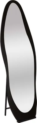 Productafbeelding van SensaHome Asymmetrische staande spiegel – Houten frame – 160 x 55 cm – Zwart