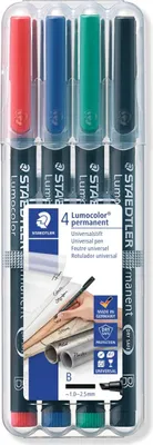 Zdjęcie produktu dla Foliopisy kolorowe 4 szt permanentne B Lumocolor Staedtler