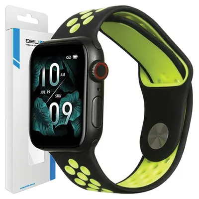 Produktbild von Beline Apple Watch Sport Armband Silikon42/44/45/49Mm Schwarz/Limette