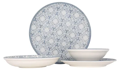 Produktbild von Kütahya Porselen Geschirrset (Medium)  - Casa Blue - 24 teilig - 6 Personen - Porzellan