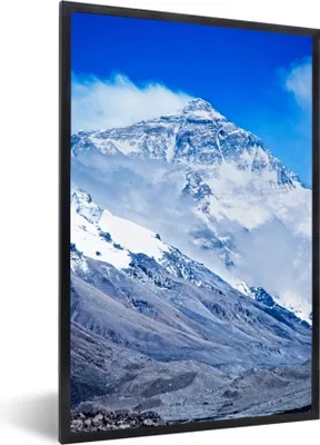 Produktbild von MuchoWow® MuchoWow® Gerahmtes Poster Mount Everest in Nepal mit Wolken 40x60 cm - Poster mit zchwarzem Bilderrahmen - Papierdruck - Wandbilder