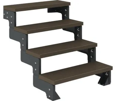 Produktbild von Pertura Aussentreppe Tallis 100 cm 4 Steigungen anthrazitgrau/Trimax braun ohne Geländer