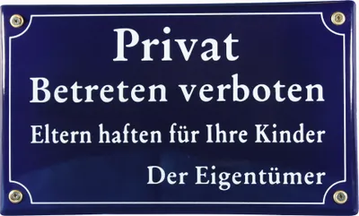Produktbild von Emaille Privat Schild Betreten verboten Emailleschild Verbotsschild Warnschild