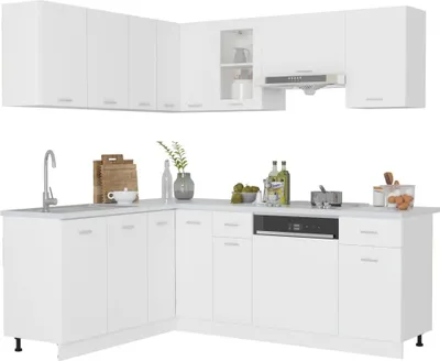 Produktbild von vidaXL 11-tlg. Küchenzeile Lyon Weiß Holzwerkstoff
