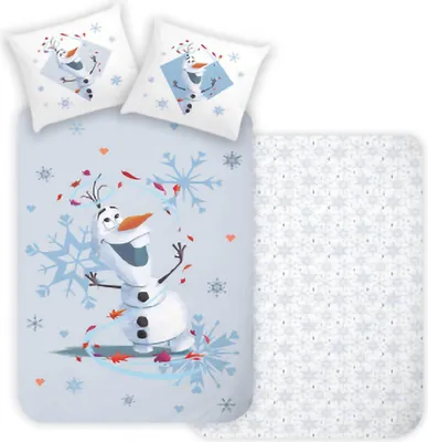 Produktbild von Disney Frozen Eiskönigin Bettwäsche Olaf Anna Elsa 135x200cm