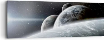 Produktbild von Bild auf Leinwand - Leinwandbild - Planeten Kosmos Sterne - 90x30cm - Wand Bild - Wanddeko - Leinwanddruck - Bilder - Kunstdruck - Wanddekoration - Leinwand bilder - Wandkunst - AB90x30-2327