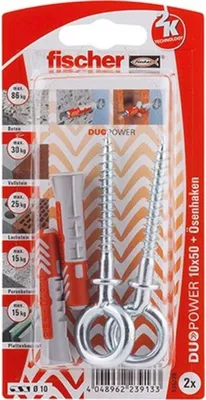 Produktbild von Fischer Dübel-Set Duopower 10.0 x 50 mm - 2 Stück