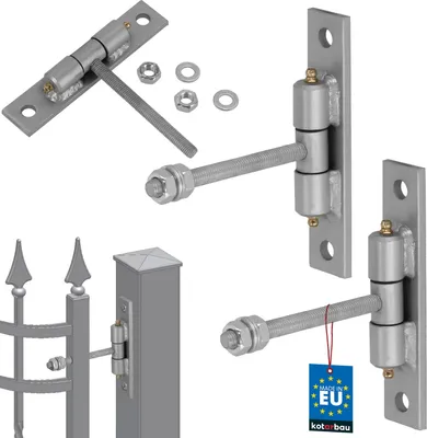 Produktbild von KOTARBAU® 2er Set Torangel mit Anschraubblech und Schmiernippeln Einstellbar ⌀ 10 mm für Türen Tore Robuste Konstruktion