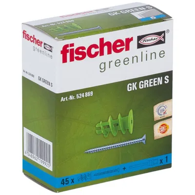 Produktbild von Fischer Gipskartondübel GK green 22 mm - 90 Stück