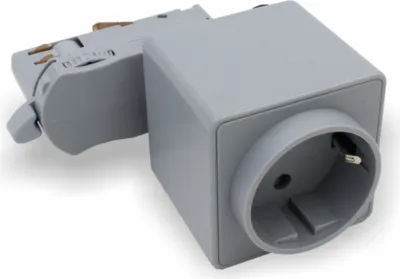 Produktbild von Steckdose für 3-Phasen Stromschiene, kompatibel mit allen gängigen 3-PH Schienen 220-240V 6A IP20 | Fenstergrau RAL 7040
