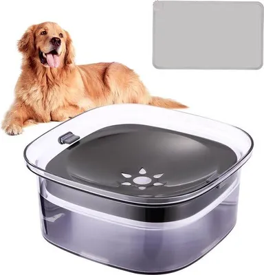 Image de Unyqoos® : Gamelle anti-éclaboussures de 2 litres pour chiens et chats – Design anti-projections, base antidérapante, plastique non toxique, idéale pour la maison et la voiture