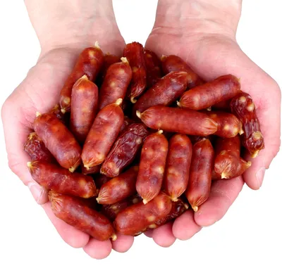 Imagen del producto de Hundeleckerli, snack, salchichas suaves con pato (87%), Hau&Miau, 500g