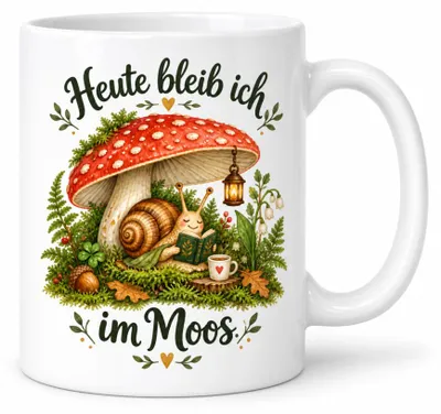 Produktbild von Tasse Spruch 330ml Keramik, 10 Motive für Kaffee, Hobby und Geschenke. - Pilzpause
