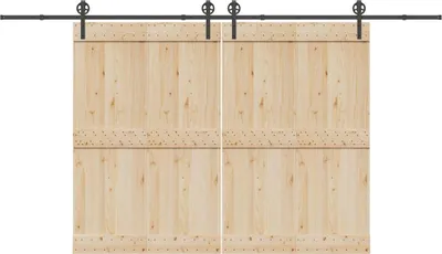 Image de vidaXL Kit de ferrures pour portes coulissantes 400 cm acier noir