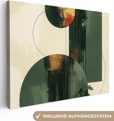 Obrázok produktu pre MuchoWow® - Plátno - Umenie - Kruhy - Moderné - Abstraktné, nástenná maľba, nástenné dekorácie obrazy obývacia izba, 80x60cm