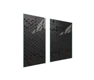 Immagine prodotto di Piastre copri fornelli 2 pezzi 75x52 Copri piano cottura in Vetroceramica tagliere in vetro modello nero