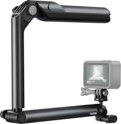 Obrázek produktu pro TELESIN TE-TPR-009 Trojnožka, skládací tyč, 360° otočná selfie tyč, multifunkční stativ s možností montáže, třísměrně nastavitelná rukojeť, univerzální držák kamery kompatibilní s GoPro 11/10/9