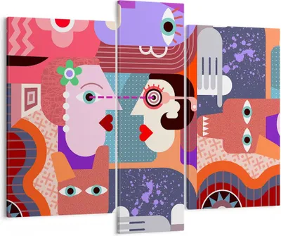 Produktbild von Bild auf Leinwand - Leinwandbild - Abstraktion modern - 95x80cm - Wand Bild - Wanddeko - Wandbilder - Leinwanddruck - Bilder - Kunstdruck - Wanddekoration - Leinwand bilder - Wandkunst - CB95x80-3984