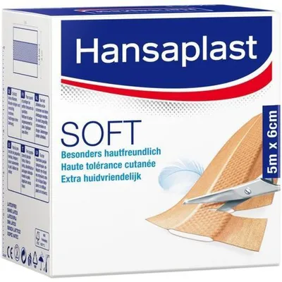 Produktbild von HANSAPLAST Soft Pflaster 6 cmx5 m Rolle