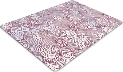 Produktbild von Stuhlunterlage Bürostuhlunterlage 120 cm x 90 cm Bodenmatte Bürostuhlunterlage - Doodle-Blumen