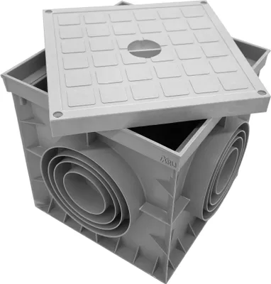 Produktbild von ARLI Revisionsschacht Kontrollschacht 400 x 400 x 400 mm Einlaufschacht mit Deckel und Boden