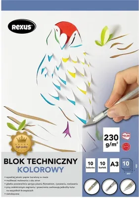Zdjęcie produktu dla Blok techniczny kolorowy A3 10 kartek