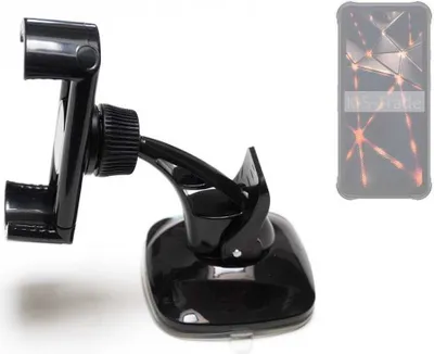Produktbild von K-S-Trade kompakte Handy-Halterung Windschutzscheibe kompatibel mit Cubot KingKong 8 Armaturenbrett schwarz Autohalterung KFZ Halter