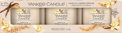 Produktbild von Yankee Candle Vanilla Creme Brulee Votivkerze 3 x 37 g