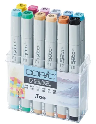 Immagine prodotto di Set di pennarelli professionali COPIC da 12 colori pastello