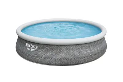 Image de Piscine hors sol ronde Fast Set, filtration à cartouche, escalier, bâche, diamètre 4,57m, hauteur 1,07m